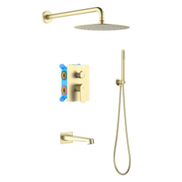 AQ1273BG ОБЕРОН Set 4 в 1 душевой комплект, шлиф. золото AQ1273BG ОБЕРОН Set 4 в 1 душевой комплект, шлиф. золото