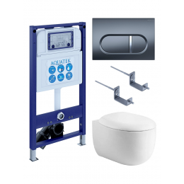 Комплект унитаз с инсталляцией, кнопкой и сиденьем SET AQUATEK АЛЬТАИР cm-050 4в1 безободковый Комплект унитаз с инсталляцией, кнопкой и сиденьем SET AQUATEK АЛЬТАИР cm-050 4в1 безободковый