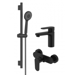 Комплект смесителей для душа Aquatek Ника AQ1831MB черный матовый Комплект смесителей для душа Aquatek Ника AQ1831MB черный матовый