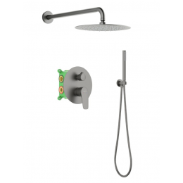 AQ1172BGM БЕТТА Set 3 в 1 душевой комплект, оружейная сталь