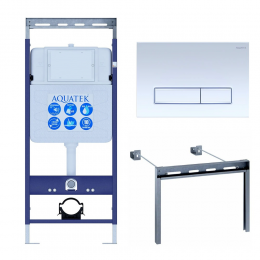 Инсталляция для подвесного унитаза Aquatek Easy Fix 50 INS-0000010, кнопка смыва белая + крепеж Инсталляция для подвесного унитаза Aquatek Easy Fix 50 INS-0000010, кнопка смыва белая + крепеж