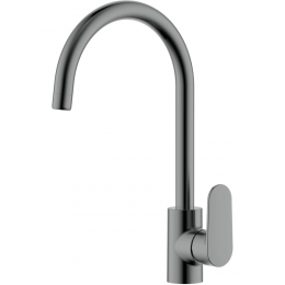 AQ1882BGM НИКА смеситель для кухни (полукруглый излив), оружейная сталь