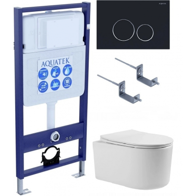 Комплект унитаз с инсталляцией, кнопкой и сиденьем Aquatek Standart SET AQUATEK МИЯ-020 4в1 купить с доставкой. 100% Оригинал. Гарантия!