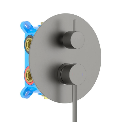 AQ1347BGM ЕВРОПА смеситель для ванны 3 режима (внешняя и скрытая часть), оружейная сталь купить с доставкой. 100% Оригинал. Гарантия!