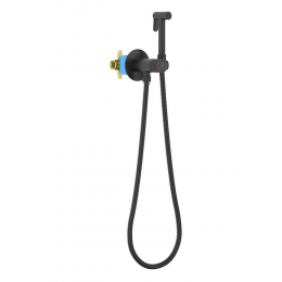 Комплект для гигиенического душа Select встроенный (смеситель + гигиеническая лейка + шланг) AQUATEK, матовый черный AQ1023MB БЕТТА