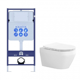 Комплект унитаз с инсталляцией и сиденьем микролифт Aquatek Лея SET AQUATEK ЛЕЯ безободковый Комплект унитаз с инсталляцией и сиденьем микролифт Aquatek Лея SET AQUATEK ЛЕЯ безободковый