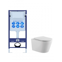 Комплект унитаз с инсталляцией SET AQUATEK ВЕГА/17 безободковый Комплект унитаз с инсталляцией SET AQUATEK ВЕГА/17 безободковый