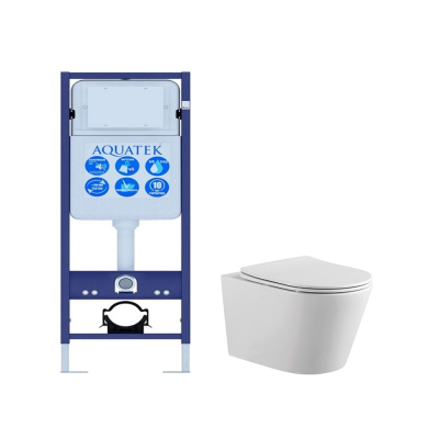 Комплект унитаз с инсталляцией SET AQUATEK ВЕГА/17 безободковый купить с доставкой. 100% Оригинал. Гарантия!