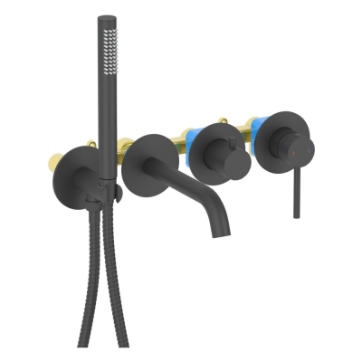 AQ1344MB ЕВРОПА смеситель для ванны встроенный (внешняя и скрытая часть), матовый черный купить с доставкой. 100% Оригинал. Гарантия!