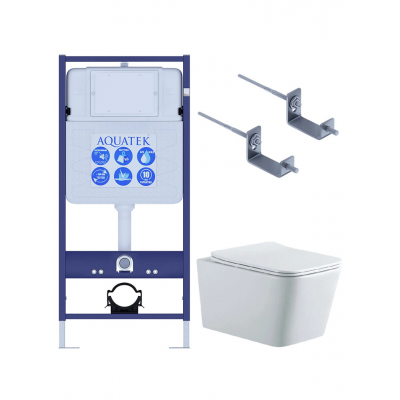 Комплект унитаз с инсталляцией и сиденьем микролифт Aquatek Либра New SET AQUATEK ЛИБРА N KKI2 безободковый купить с доставкой. 100% Оригинал. Гарантия!