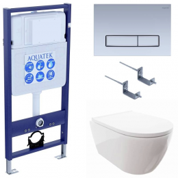 Комплект унитаз с инсталляцией, кнопкой и сиденьем микролифт Aquatek Поларис SET AQUATEK ПОЛАРИС-027 4в1 Комплект унитаз с инсталляцией, кнопкой и сиденьем микролифт Aquatek Поларис SET AQUATEK ПОЛАРИС-027 4в1