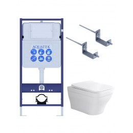 Комплект унитаз с инсталляцией и сиденьем микролифт Aquatek Амадео SET AQUATEK АМАДЕО KKI2 безободковый Комплект унитаз с инсталляцией и сиденьем микролифт Aquatek Амадео SET AQUATEK АМАДЕО KKI2 безободковый