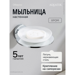 Мыльница для ванной Aquatek Оберон AQ4203CR хром Мыльница для ванной Aquatek Оберон AQ4203CR хром