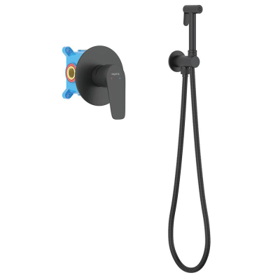 Набор с гигиеническим душем (смеситель + гигиеническая лейка + шланг + шланговое подсоединение с держателем) AQUATEK, матовый черный AQ1119MB БЕТТА купить с доставкой. 100% Оригинал. Гарантия!