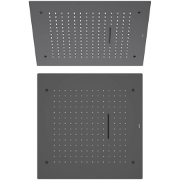 Верхний душ 500*500 мм, 2jet (внешняя и скрытая часть) AQUATEK, матовый черный AQ2082MB
