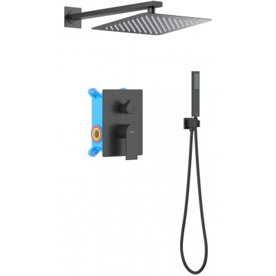 Set 3 в 1 душевой комплект AQUATEK, матовый черный AQ1472MB ЛИРА купить с доставкой. 100% Оригинал. Гарантия!