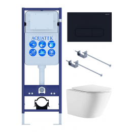 Комплект унитаз с инсталляцией, кнопкой и сиденьем SET AQUATEK ЛИБЕРТИ-INS17-017 безободковый Комплект унитаз с инсталляцией, кнопкой и сиденьем SET AQUATEK ЛИБЕРТИ-INS17-017 безободковый