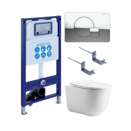 Комплект унитаз с инсталляцией, кнопкой и сиденьем SET AQUATEK КЛАССИК cm-067 4в1 безободковый Комплект унитаз с инсталляцией, кнопкой и сиденьем SET AQUATEK КЛАССИК cm-067 4в1 безободковый