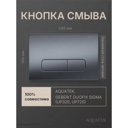Кнопка смыва Aquatek KDI-0000034 оружейная сталь