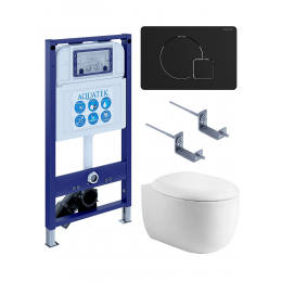 Комплект унитаз с инсталляцией, кнопкой и сиденьем SET AQUATEK АЛЬТАИР cm-069 4в1 безободковый Комплект унитаз с инсталляцией, кнопкой и сиденьем SET AQUATEK АЛЬТАИР cm-069 4в1 безободковый