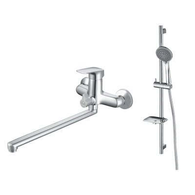 AQ1042CR ВЕГА смеситель для ванны с длинным изливом + AQ2011CR ВЕГА душевой гарнитур 3jet 73см купить с доставкой. 100% Оригинал. Гарантия!