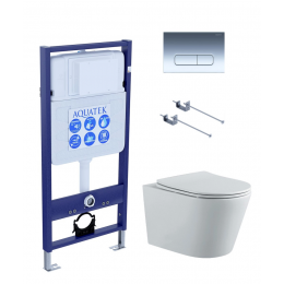 Комплект унитаз с инсталляцией, кнопкой и сиденьем Aquatek Вега SET AQUATEK ВЕГА-1905-016 KK-1 безободковый Комплект унитаз с инсталляцией, кнопкой и сиденьем Aquatek Вега SET AQUATEK ВЕГА-1905-016 KK-1 безободковый