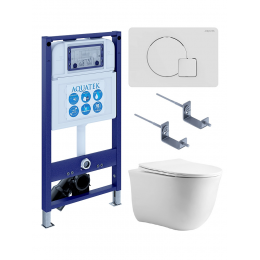 Комплект унитаз с инсталляцией, кнопкой и сиденьем SET AQUATEK КЛАССИК cm-066 4в1 безободковый Комплект унитаз с инсталляцией, кнопкой и сиденьем SET AQUATEK КЛАССИК cm-066 4в1 безободковый