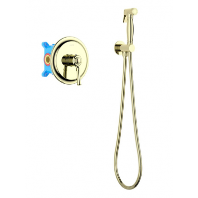 Набор с гигиеническим душем (смеситель + гигиеническая лейка + шланг + шланговое подсоединение с держателем) AQUATEK, полир. золото AQ1519PG КЛАССИК купить с доставкой. 100% Оригинал. Гарантия!