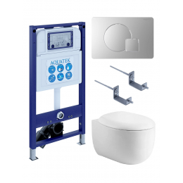 Комплект унитаз с инсталляцией, кнопкой и сиденьем SET AQUATEK АЛЬТАИР cm-068 4в1 безободковый Комплект унитаз с инсталляцией, кнопкой и сиденьем SET AQUATEK АЛЬТАИР cm-068 4в1 безободковый
