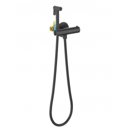 Комплект для гигиенического душа термостатический встроенный (смеситель + гигиеническая лейка + шланг) AQUATEK, матовый черный AQ1027MB ОБЕРОН