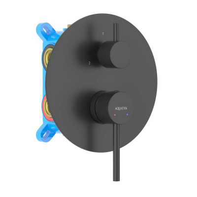 Смеситель для ванны 3 режима (внешняя и скрытая часть) AQUATEK, матовый черный AQ1347MB ЕВРОПА купить с доставкой. 100% Оригинал. Гарантия!