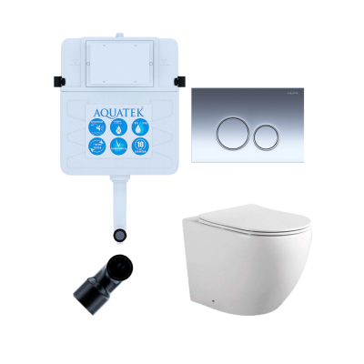 Комплект унитаз с инсталляцией, кнопкой и сиденьем микролифт Aquatek Европа SET BW AQUATEK ЕВРОПА-018 3в1 безободковый купить с доставкой. 100% Оригинал. Гарантия!