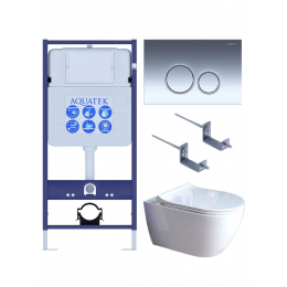 Комплект унитаз с инсталляцией, кнопкой и сиденьем микролифт Aquatek Поларис SET AQUATEK ПОЛАРИС 01-018 4в1 безободковый Комплект унитаз с инсталляцией, кнопкой и сиденьем микролифт Aquatek Поларис SET AQUATEK ПОЛАРИС 01-018 4в1 безободковый
