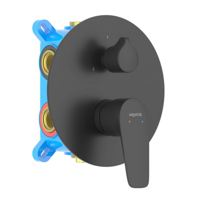 Смеситель для ванны, 3 режима (внешняя и скрытая часть) AQUATEK, матовый черный AQ1147MB БЕТТА купить с доставкой. 100% Оригинал. Гарантия!