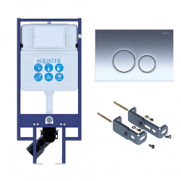 Инсталляция Aquatek INS-0000020 с возможностью угловой установки, кнопка смыва хром + крепеж Инсталляция Aquatek INS-0000020 с возможностью угловой установки, кнопка смыва хром + крепеж