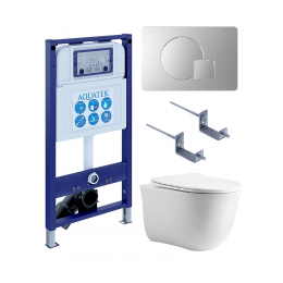 Комплект унитаз с инсталляцией, кнопкой и сиденьем SET AQUATEK КЛАССИК cm-068 4в1 безободковый Комплект унитаз с инсталляцией, кнопкой и сиденьем SET AQUATEK КЛАССИК cm-068 4в1 безободковый