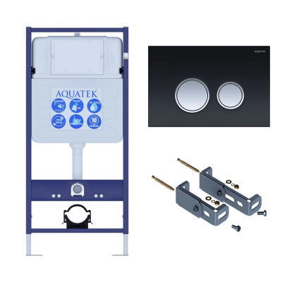 Инсталляция для подвесного унитаза Aquatek Standart 50 INS-0000012, кнопка смыва черная + крепеж купить с доставкой. 100% Оригинал. Гарантия! Инсталляция для подвесного унитаза Aquatek Standart 50 INS-0000012, кнопка смыва черная + крепеж купить с доставкой. 100% Оригинал. Гарантия!