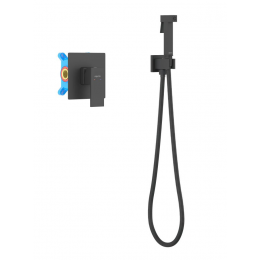 Набор с гигиеническим душем (смеситель + гигиеническая лейка + шланг + шланговое подсоединение с держателем) AQUATEK, матовый черный AQ1619MB ЛИБРА Набор с гигиеническим душем (смеситель + гигиеническая лейка + шланг + шланговое подсоединение с держателем) AQUATEK, матовый черный AQ1619MB ЛИБРА