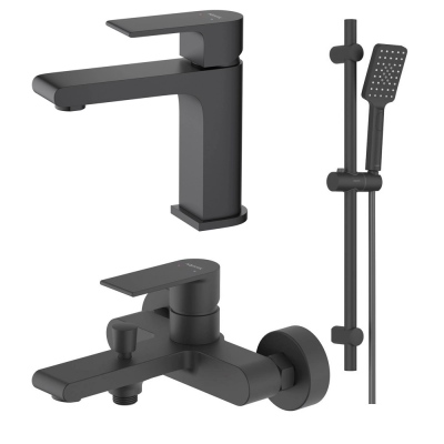 AQ1410MB ЛИРА смеситель для раковины 103, без донного клапана, матовый черный + AQ1440MB ЛИРА смеситель для ванны, матовый черный + AQ2018MB ЛИРА душевой гарнитур 3jet 65 см, матовый черный купить с доставкой. 100% Оригинал. Гарантия! AQ1410MB ЛИРА смеситель для раковины 103, без донного клапана, матовый черный + AQ1440MB ЛИРА смеситель для ванны, матовый черный + AQ2018MB ЛИРА душевой гарнитур 3jet 65 см, матовый черный купить с доставкой. 100% Оригинал. Гарантия!