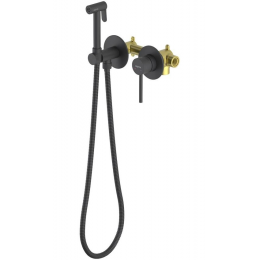 Комплект для гигиенического душа встроенный 2 отв. (смеситель + гигиеническая лейка + шланг) AQUATEK, матовый черный AQ1319MB ЕВРОПА