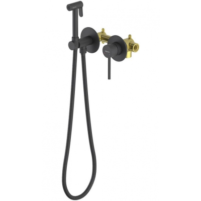 Комплект для гигиенического душа встроенный 2 отв. (смеситель + гигиеническая лейка + шланг) AQUATEK, матовый черный AQ1319MB ЕВРОПА купить с доставкой. 100% Оригинал. Гарантия!