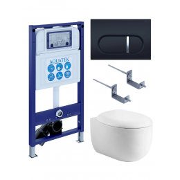 Комплект унитаз с инсталляцией, кнопкой и сиденьем SET AQUATEK АЛЬТАИР cm-045 4в1 безободковый Комплект унитаз с инсталляцией, кнопкой и сиденьем SET AQUATEK АЛЬТАИР cm-045 4в1 безободковый