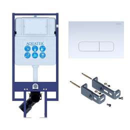Инсталляция Aquatek INS-0000020 с возможностью угловой установки, кнопка смыва белая + крепеж Инсталляция Aquatek INS-0000020 с возможностью угловой установки, кнопка смыва белая + крепеж