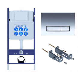 Инсталляция для подвесного унитаза ECO Standart 50 INS-0000014, кнопка смыва хром + крепеж Инсталляция для подвесного унитаза ECO Standart 50 INS-0000014, кнопка смыва хром + крепеж