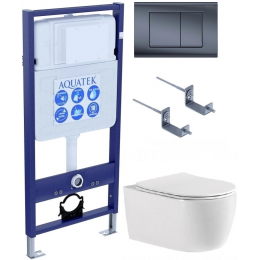 Комплект унитаз с инсталляцией, кнопкой и сиденьем Aquatek Standart Set AQUATEK ЕВРОПА T-033 4в1 Комплект унитаз с инсталляцией, кнопкой и сиденьем Aquatek Standart Set AQUATEK ЕВРОПА T-033 4в1