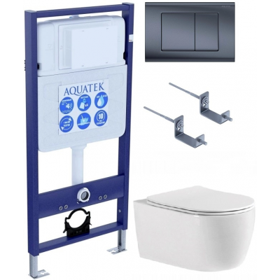 Комплект унитаз с инсталляцией, кнопкой и сиденьем Aquatek Standart Set AQUATEK ЕВРОПА T-033 4в1 купить с доставкой. 100% Оригинал. Гарантия!