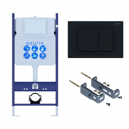 Инсталляция для подвесного унитаза ECO Standart 50 INS-0000014, кнопка смыва черная + крепеж Инсталляция для подвесного унитаза ECO Standart 50 INS-0000014, кнопка смыва черная + крепеж