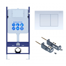 Инсталляция для подвесного унитаза ECO Standart 50 INS-0000014, кнопка смыва белая + крепеж Инсталляция для подвесного унитаза ECO Standart 50 INS-0000014, кнопка смыва белая + крепеж