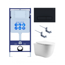 Комплект унитаз с инсталляцией, кнопкой и сиденьем SET AQUATEK КЛАССИК cm-025 4в1 безободковый Комплект унитаз с инсталляцией, кнопкой и сиденьем SET AQUATEK КЛАССИК cm-025 4в1 безободковый