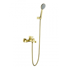 AQ1249BG ОБЕРОН смеситель для ванны с душевым набором, шлиф. золото